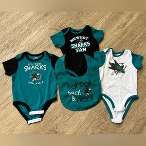 Bundle: NHL San Jose Sharks Baby One Piece and Bib